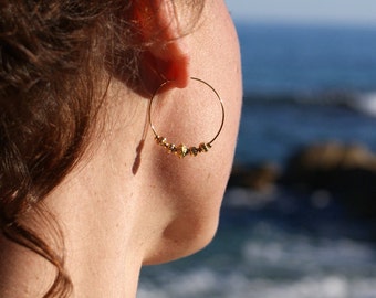 Boucles D'oreilles Créoles DIANA - Plaqué Or 18K - Pour Femme - Neuf Avec étiquettes