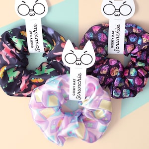 Cute Dragon, Pastel Gamer Girl, Dice Scrunchies