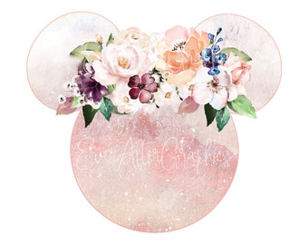 Download Minnie Mouse Ears Floral Etsy