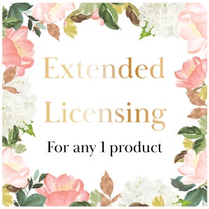 Extended License No Credit Required Applies to 1 Single Design In EverAfterGraphics Shop