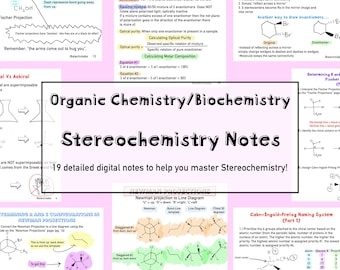 Stereochemie Notizen: Organische Chemie & Biochemie (Digitaler Download)