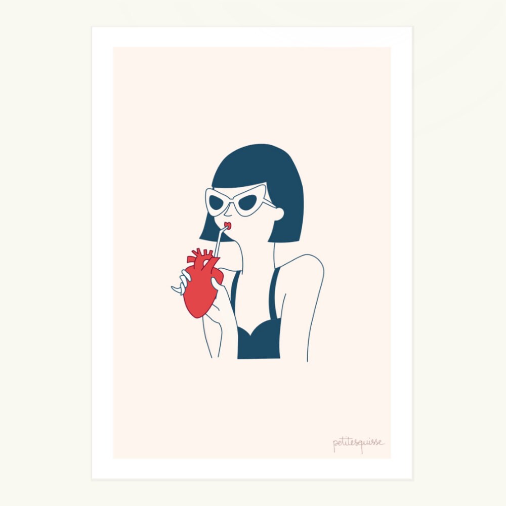 Coeur Grenadine - A5 ou A4 Giclée Print