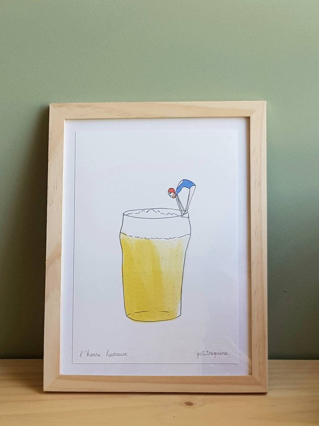 L'heure Heureuse - A5 ou A4 Giclée Print