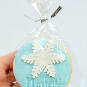 Personalized Snowflake Sugar Cookies, Kids Party Favor