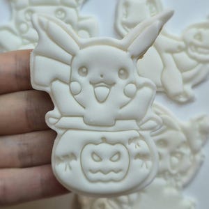 Galletas de azúcar de Pokémon para Halloween, obsequios para fiestas, bolsas de fiesta, dulces, galletas para enviar por correo.
