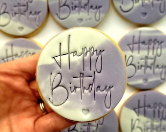 Personalized Birthday Cookies, Fondant Icing, Party Favors