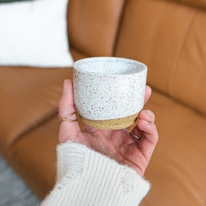 Ceramic Speckled Espresso Cup, White Mug, Handmade Modern Ceramic Cup