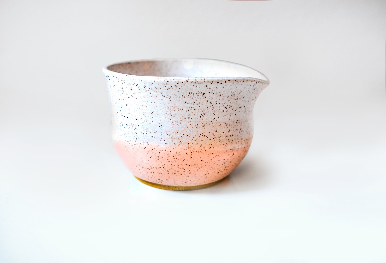 Ceramic Matcha Bowl with Spout Matcha Set White and Pink Etsy