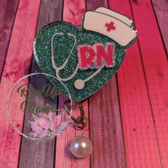 Nurse Hat Heart Badge Reel Nurse RN Registered Nurse Acrylic | Etsy