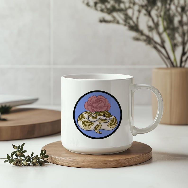 Pied Ball Python Carnation Birth Flower Design (digital Download) - Etsy