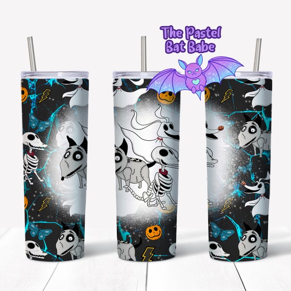 Burton Dogs Center Image 20 oz Tumbler Wrap Zero Scraps Sparky NBC Corpse Bride Frankenweenie