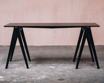 SAMM LW Trestle Table Black - Home working office desk. Workbench. Modern dark design. Black Table. Studio, study, workshop, WFH.