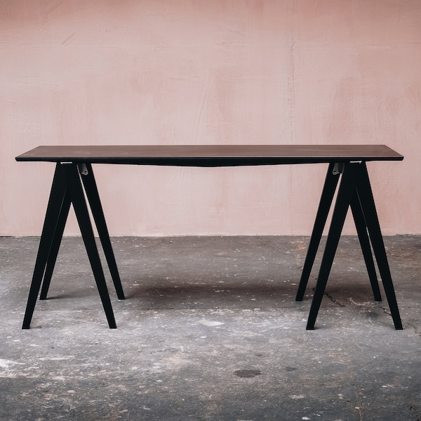 SAMM LW Trestle Table Black - Home working office desk. Workbench. Modern dark design. Black Table. Studio, study, workshop, WFH.