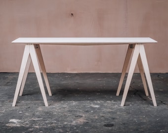 SAMM LW Trestle Table - Home Working Office Desk Workbench. Minimalist writing table for a working from home setup.