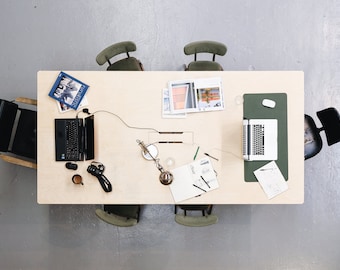 SAMM MK20 Large Home Dining Work Office Studio Boardroom Family Table. Contemporary original modular design system. Natural Birch Wood