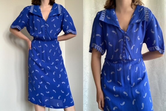 70s Cobalt blue minidress main image 1