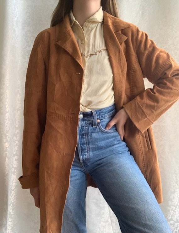 Vintage Brown Suede Leather Jacket With 