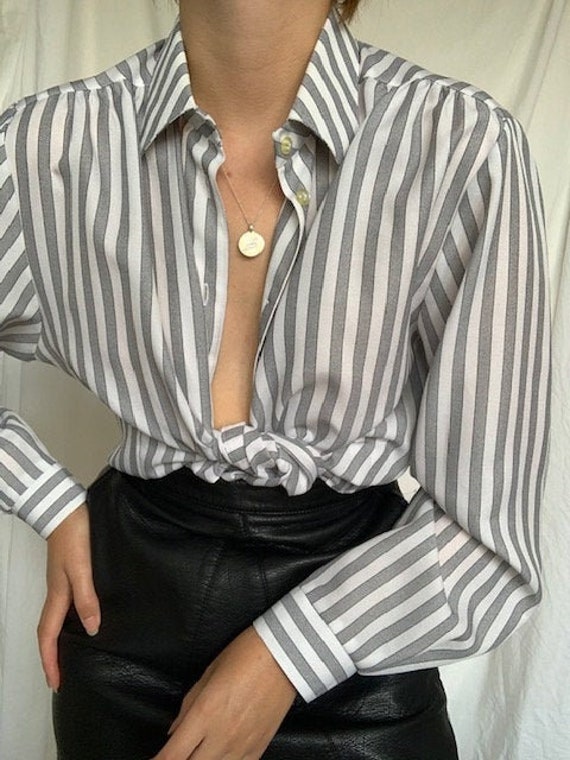 Vintage 1960's classic grey white striped every da