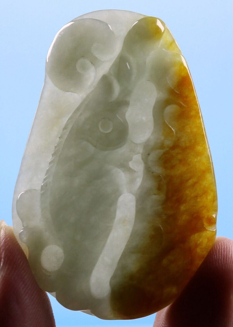 Certified Natural Untreated Grade A Jadeite Jade Pendant Lively Fish \u9c7c FREE Ship Direct from USA