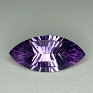 Sun Cut! Purple Amethyst Faceted 6 Cts 21X10X6 mm Marquise.Concave Sun Cut Loose Gemstone. Glowing Color. Sparkling Stone. Amethyst Concave