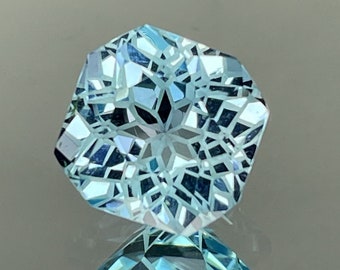 Natural Sky Blue Topaz Gemstone, AAA Asher Cut, 11 ct