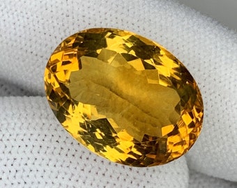 Natural Brandi Citrine Gemstone, Oval Cut Loose Stone 30 CT (21X17X11 mm)
