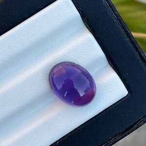 Natural Amethyst  Cabochon . 15X12X9 Oval Shape Brazilian Color. Purple Amethyst Callibrated Stone. Loose Gemstone. Weight= 8 cts
