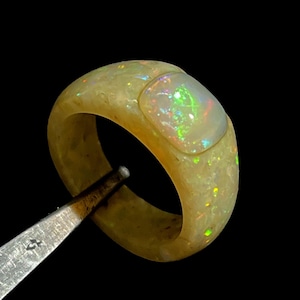 Opal Ring Stone Handmade Stone Jewelry Ring Opal Carved Ring 100% Natral Opal Stone Ring, Stone Size= 10X8 MM, Ring Size= 10 1/4 US