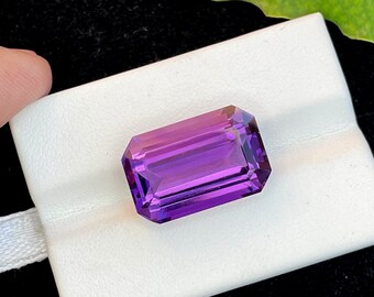 20 Cts Natural Octagon Amethyst Gemstone, Faceted Cut