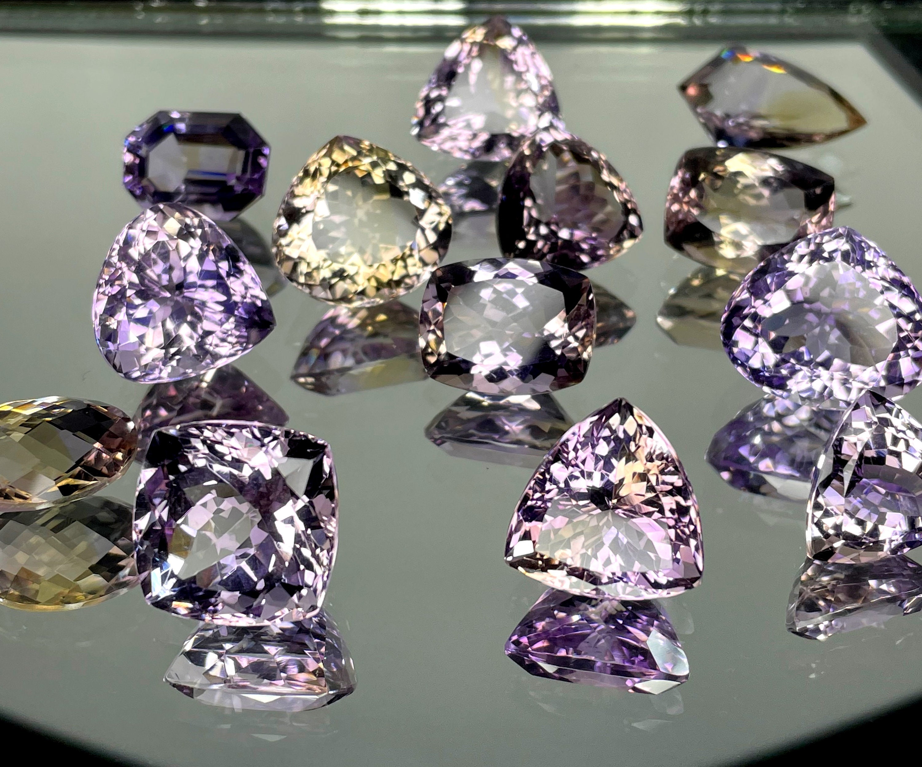 163ct Natural Ametrine Gemstone, Mix Shape Faceted Loose Cut Stone