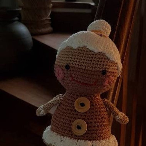 Personnage  "pain d'épices" - amigurumi - crochet- coton -