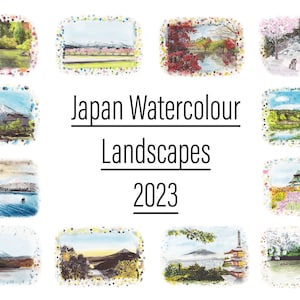 Calendrier aquarelle du Japon 2023. Calendrier mural A4 Paysages, Aquarelle Calendrier d’art japonais, 2023 Calendrier A4 Japon, Nature