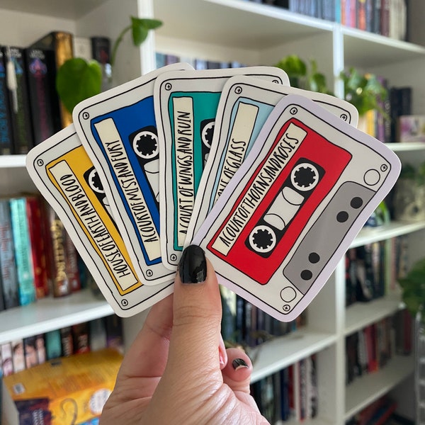 A Court of Thorns and Roses | Crescent City | Throne of Glass | Maas Inspired Cassette Tape Stickers