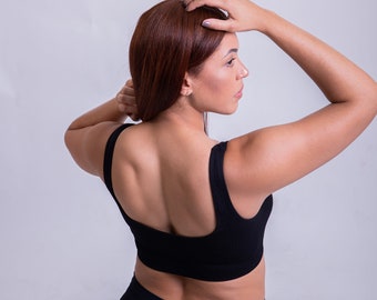 Ribbed Seamless Sport Bra Top