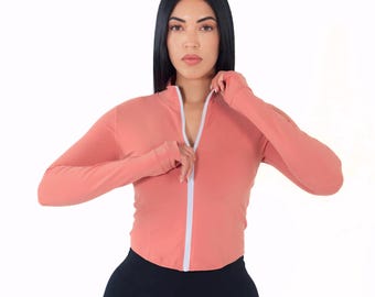 Long Sleeve Active Jacket Gym Workout Clothing