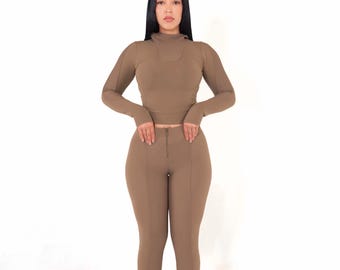 Women’s Shaping Activewear Set | Zip Hoodie & Leggings | Form-Fitting Gym Outfit | EPHORYS Fitness Set