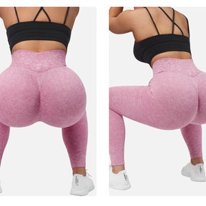 High Waisted Yoga Pants for Women Butt Lift Ruched Scrunch Butt Leggings Workout Tummy Control Booty Tights image 10