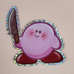 Kirby Gaming Meme 3 inch Stickers, Magnets and Glitter Sticker (2023 UPDATE)