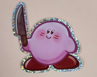 Stickers Kirby Gaming Meme 3 pouces, aimants et autocollants scintillants (MISE À JOUR 2023)