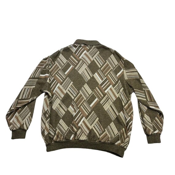 Vintage Alan Stuart Sweater Mens XL Brown Geometr… - image 2