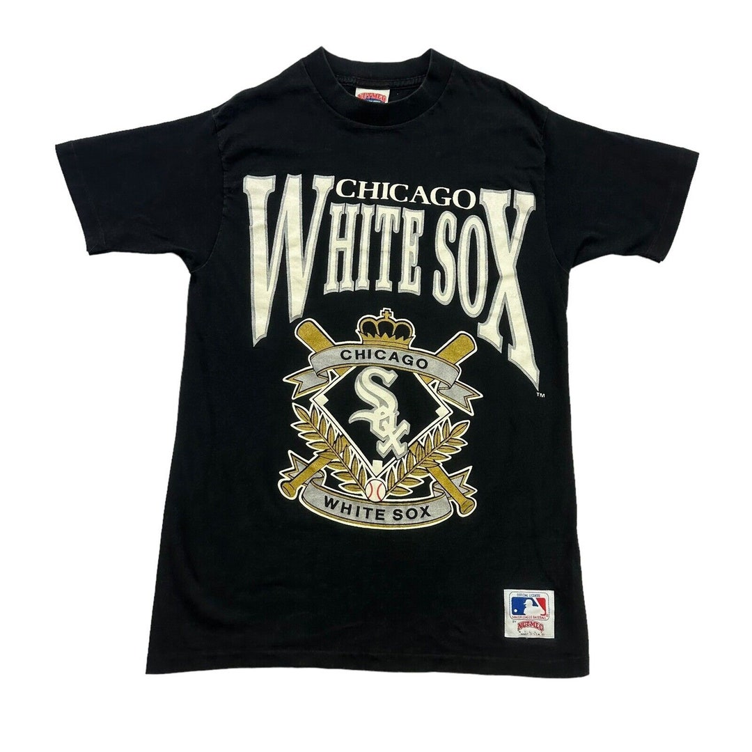 Vintage Chicago White Sox Shirt Mens Medium M Black Nutmeg MLB Baseball ...