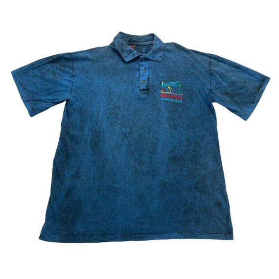 Vintage Kangaroo Australia 2000 - Mens Polo Black Embroidered Blue XL Shirt Etsy