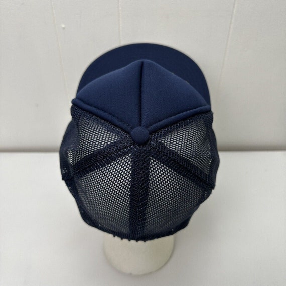 Vintage Navy Hat Cap Blue Yellow Snapback Adjusta… - image 5