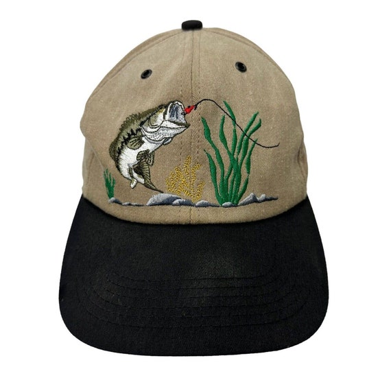 Vintage Fish Bass Fishing Hat Cap Adjustable Snapback 