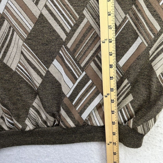 Vintage Alan Stuart Sweater Mens XL Brown Geometr… - image 7