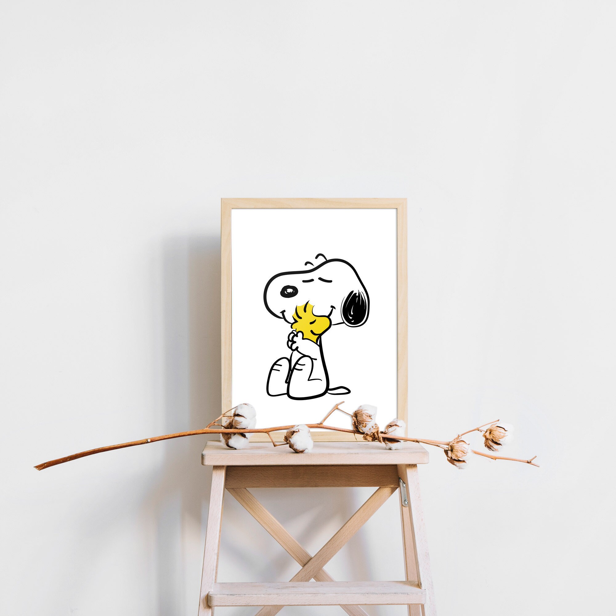 Snoopy And Woodstock Hug Peanuts Downloadable Print Wall Etsy