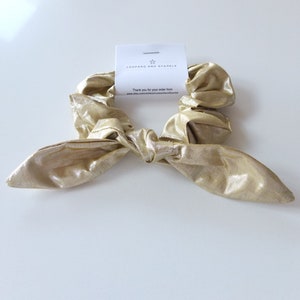 Gold hair scrunchie. Hair band. Gift. **Free UK Delivery