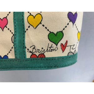 Brighton Love & Joy Heart Canvas Tote Bag LuLu Elf Holiday Shopper Multicolor image 9