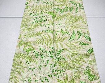 Vintage Vera Neumann Green Fern Butterfly Standard Pillowcase 1970s 1 qty