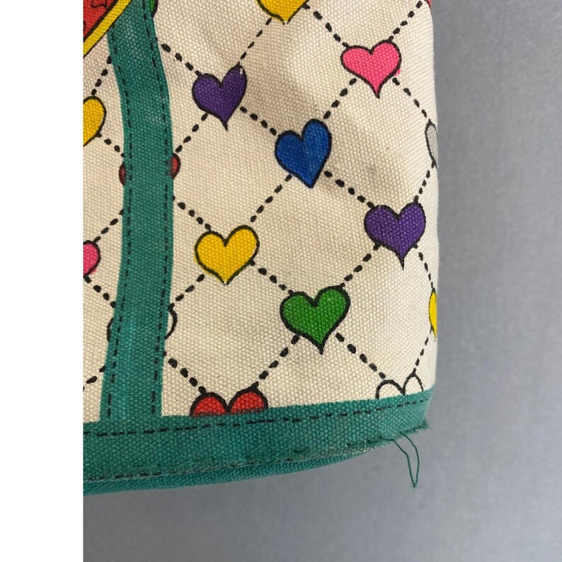 Brighton Love & Joy Heart Canvas Tote Bag LuLu Elf Holiday Shopper Multicolor image 10
